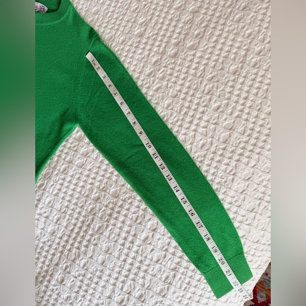 Vintage Ballantyne Cashmere Sweater Emerald Green Scotland Quiet Luxury Women S - Picture 10 of 11